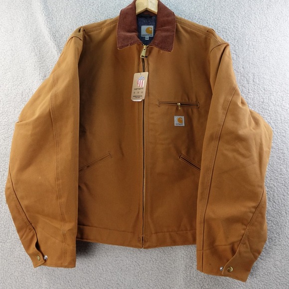 Carhartt Mens‎ 2XL Brown Duck Blanket Lined Chore Work Jacket USA Made Corduroy